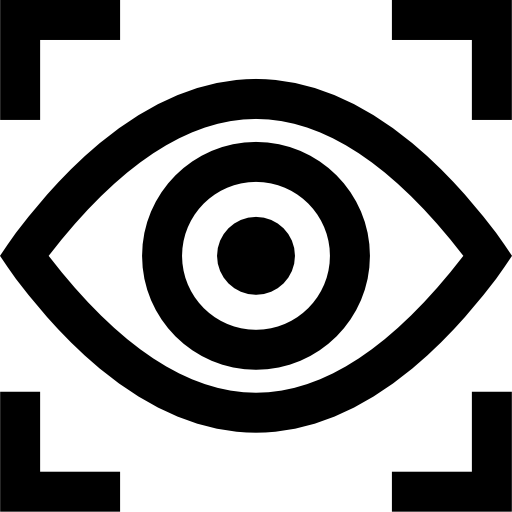 Icon, dass ein aufmerksam prüfendes Auge zeigt als Symbol für konstruktive Kritik